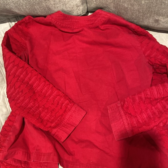 Chico's Vintage Vibrant Red Button-Up Jacket Sz.2 - Picture 7 of 8